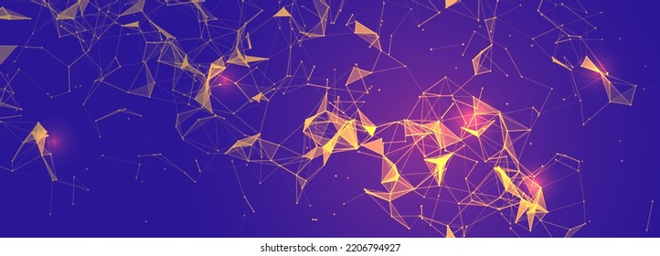 Vector futuristic technology background. Digital network concept. Big data analysis