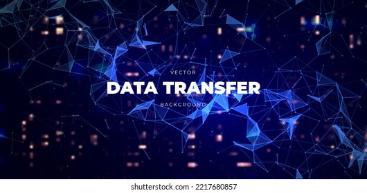 Vector futuristic technology background. Digital network concept. Data transmission