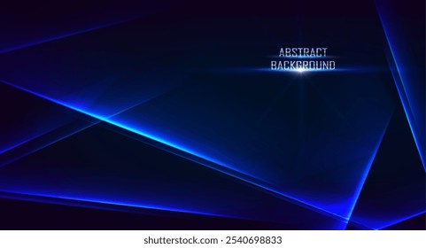 Banner de tecnologia futurista vetorial. Raios de movimento de raios de luz azuis no fundo escuro.