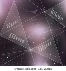 Vector futuristic template with universe background. Colorful template with place for your content. 