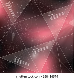 Vector futuristic template with universe background. Colorful template with place for your content. 