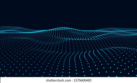 Vector futuristic wave. Digital technology. Big data.