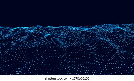 Vector futuristic wave. Digital technology. Big data.