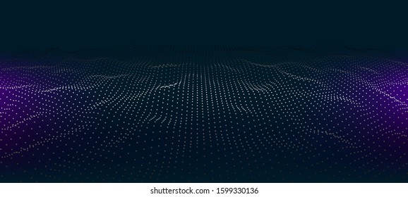 Vector futuristic wave. Digital technology. Big data.