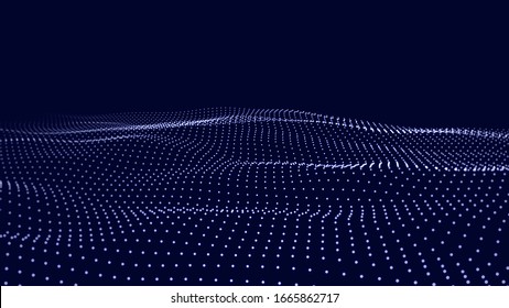 Onda futurista vectorial. Tecnología digital. Grandes datos.
