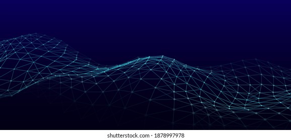 Vector futuristic wave. Digital technology. Big data.