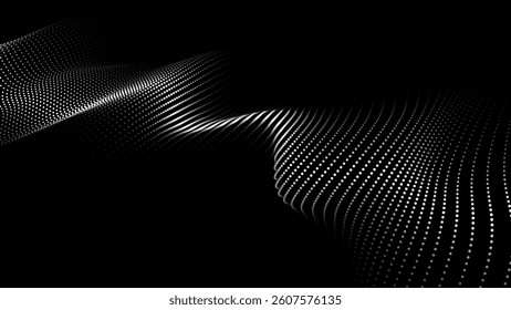 Vector futuristic wave. Digital technology. Big data.