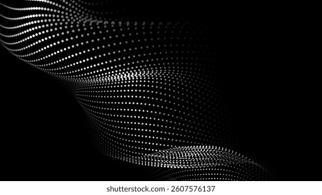 Vector futuristic wave. Digital technology. Big data.