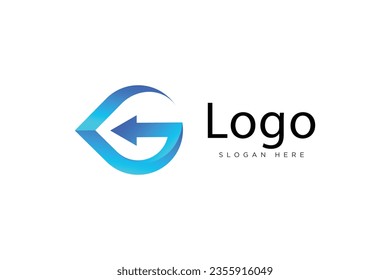 Plantilla de diseño de logotipo de flecha de vector g