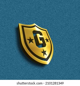 vector G logo with gold color 3D concept