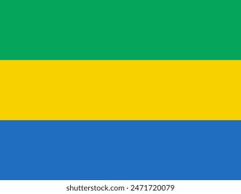 Vector GABON flag, official colours, illustration. EPS10.