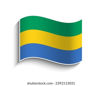 Vector Gabon waving Flag Icon