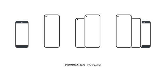 Vector gadgets set. Mobile phone icons. Technology icons. High quality icons
