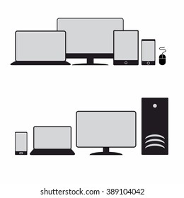 vector gadgets set on white background