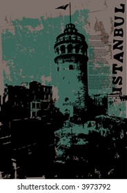 vector galata tower-istanbul- you can find this type of illustrations in my gallery