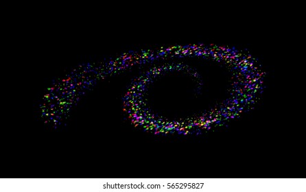Vector galaxy. Abstract multi-color twirl .Cosmic element.Blue spiral in space.