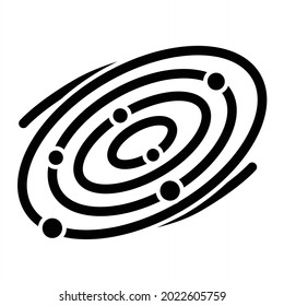 Vector Galaxy Glyph Icon Design
