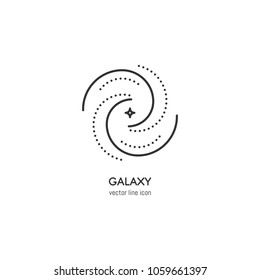 Vector Galaxy icon in trendy linear style