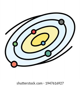Vector Galaxy Outline Icon Design
