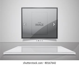 Vector gallery frame web promotional background