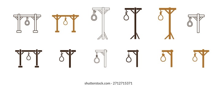 Conjunto de iconos de horca de Vector