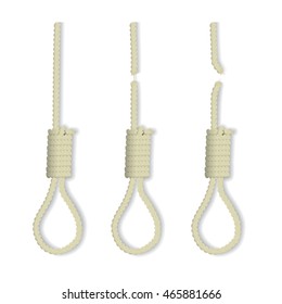 Vector gallows loops. Whole and broken gallows loops.