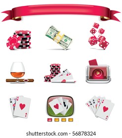 Vector gambling icon set. Part 1 (on white)