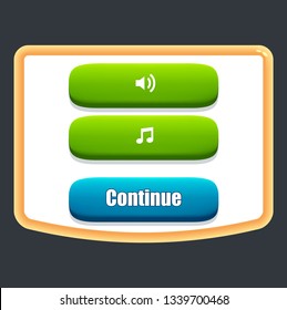 Vector Game Background and Start Screen for mobile Game. Start popup with the goals. Background with the game map.