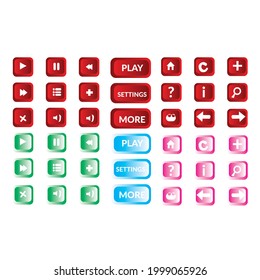 Vector Game button set illustration
