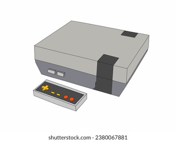 Vector game console classic game background. The theme of technological sophistication of video games.