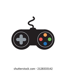 controlador de juego vectorial, icono joystick, fondo blanco en blanco en blanco