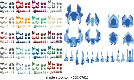 Vector Game Spaceship Creation Kit