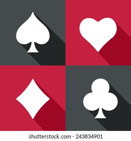 Vector  game spade cross heart rhombus icon set. Eps10