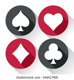 Vector  game spade cross heart rhombus icon set. Eps10