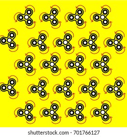 Vector game spinner on yellow background with arrows