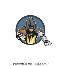 Vector of Game team warrior cartoon character design eps format