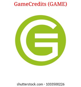 Vector GameCredits (GAME) digital cryptocurrency logo. GameCredits (GAME) icon. Vector illustration isolated on white background.