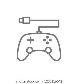 Vector gamepad, console controler line icon. Symbol and sign illustration design. Isolated on white background