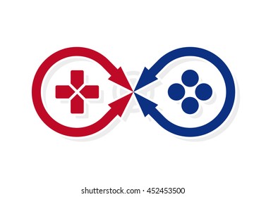 Vector gamepad logo. Joystick symbol or icon