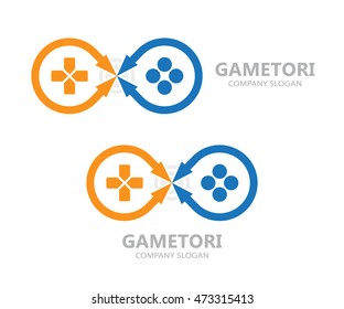 Vector gamepad logo. Joystick symbol or icon