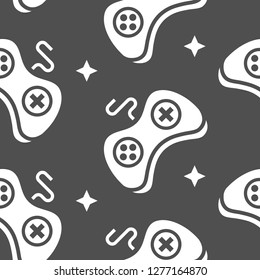 vector gamepad monochrome white and grey seamless pattern