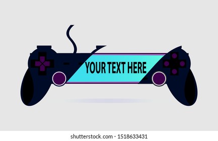 vector gamepad split in two. in the middle can be written text.