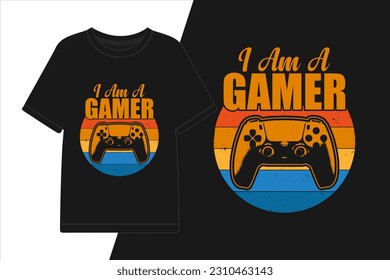 Vector I am a gamer, graphic t-shirt design, gaming t-shirt design.