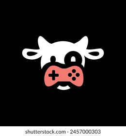 vector gamer logo with cow design