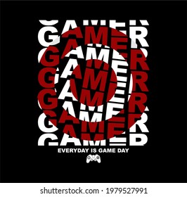 Vektorgamer-Typographie Illustration mit Slogan nie kündigen, für T-Shirt-Ausdrucke und etc. 