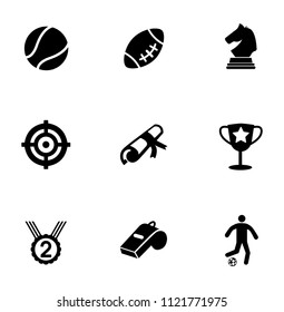 vector gaming icons set. video games and sport illustrations - entertainment sign symbols