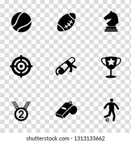 vector gaming icons set. video games and sport illustrations - entertainment sign symbols