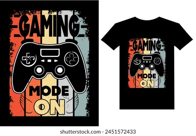 Vector gaming mode on graphic t-shirt design gaming shirt design.