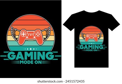 Vector gaming mode on graphic t-shirt design gaming shirt design.