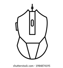 Diseño del icono de contorno del ratón de juegos de vectores
